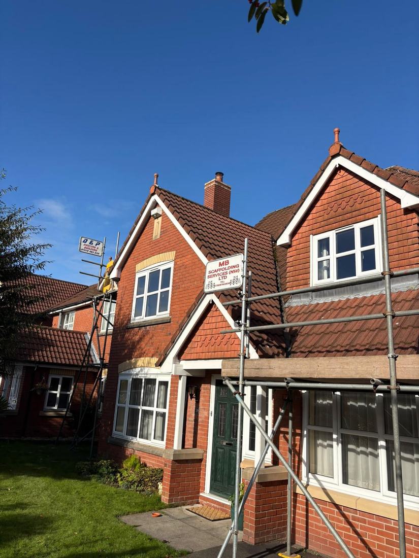 D & P job: scaffold up