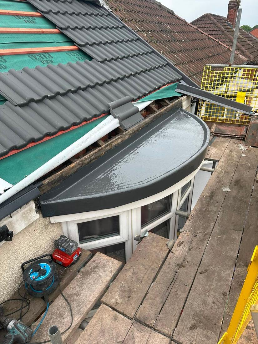 D & P job: bay roof finished