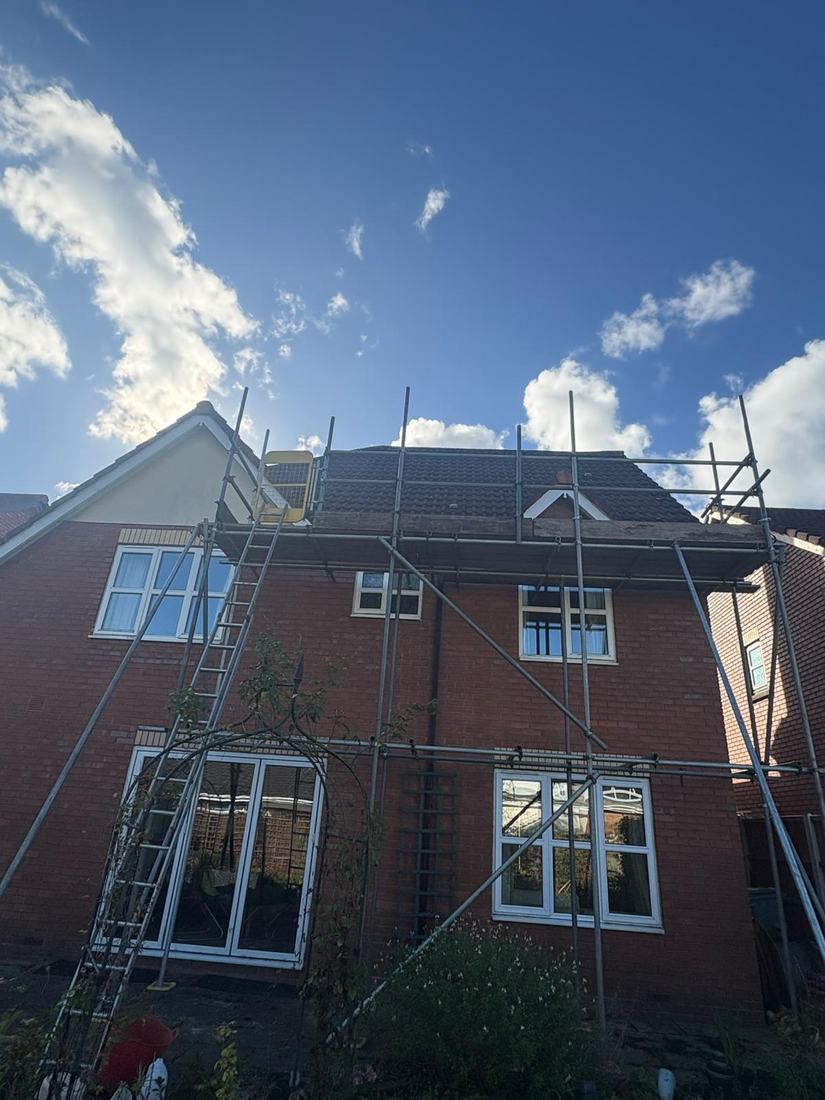 D & P job: scaffold up